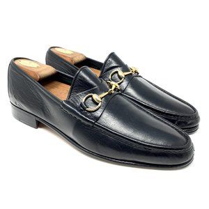 GUCCI EEL Exotic Leather Black Dress Loafer